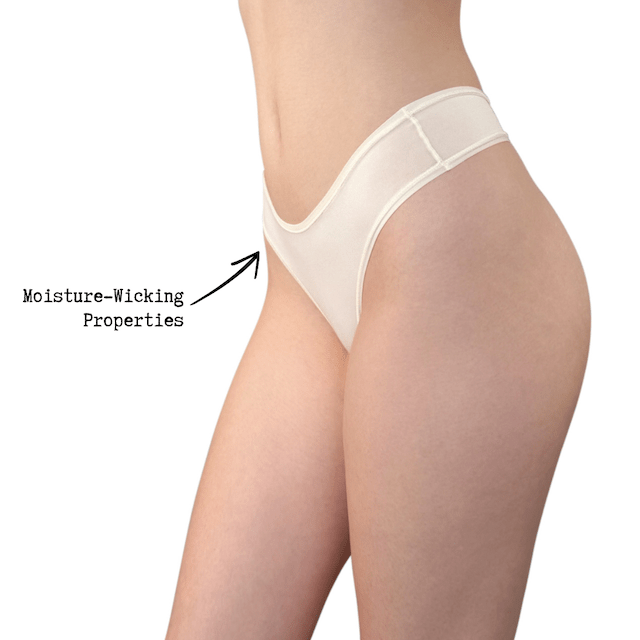 Active Thong Ivory | Seamless Invisible Sport G String | Plus Size Inclusive & Breathable Muted Underwear