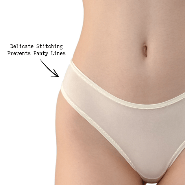 Active Thong Ivory | Seamless Invisible Sport G String | Plus Size Inclusive & Breathable Muted Underwear