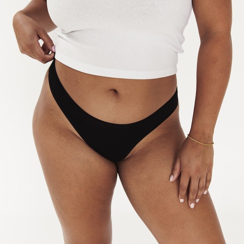 Active Thong Onyx | Seamless Invisible Sport G String | Plus Size Inclusive & Breathable Muted Underwear