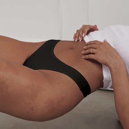 Cotton Thong Onyx | Comfortable Everyday G String | Plus Size Inclusive & Breathable Muted Underwear